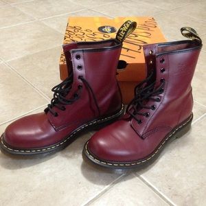 New Women 10 Dr. Martens Boots Cherry Red 1460 W